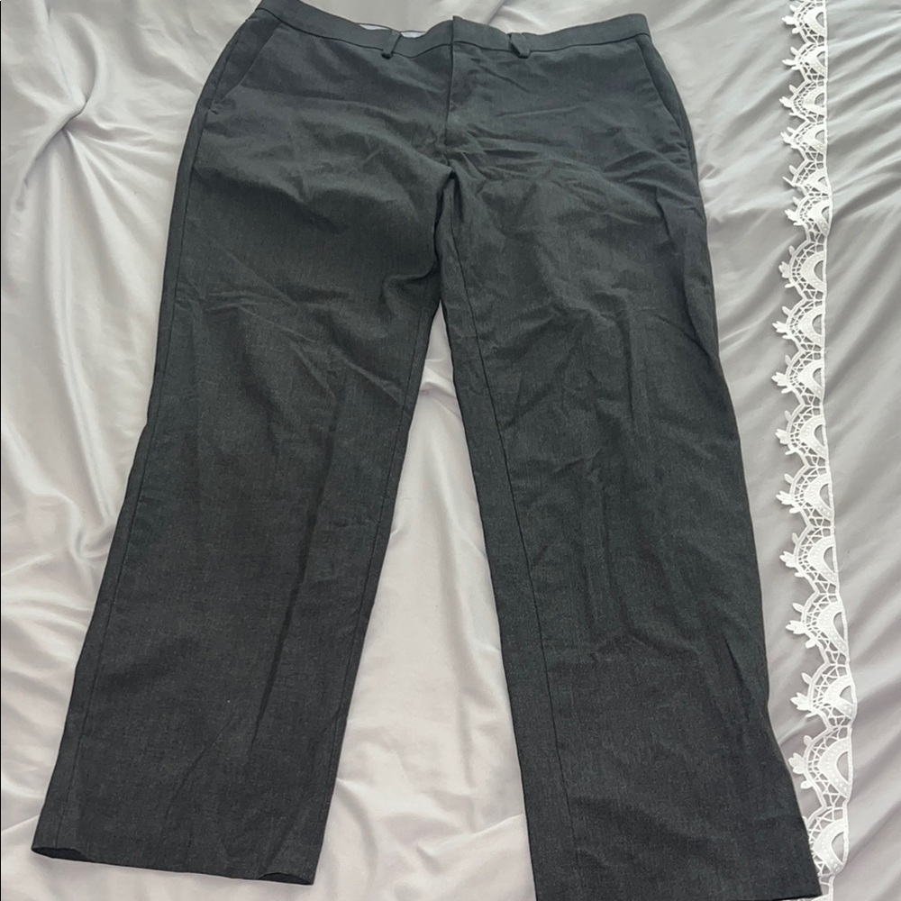 Haggar Gray Dress Pants Flat Front Professional